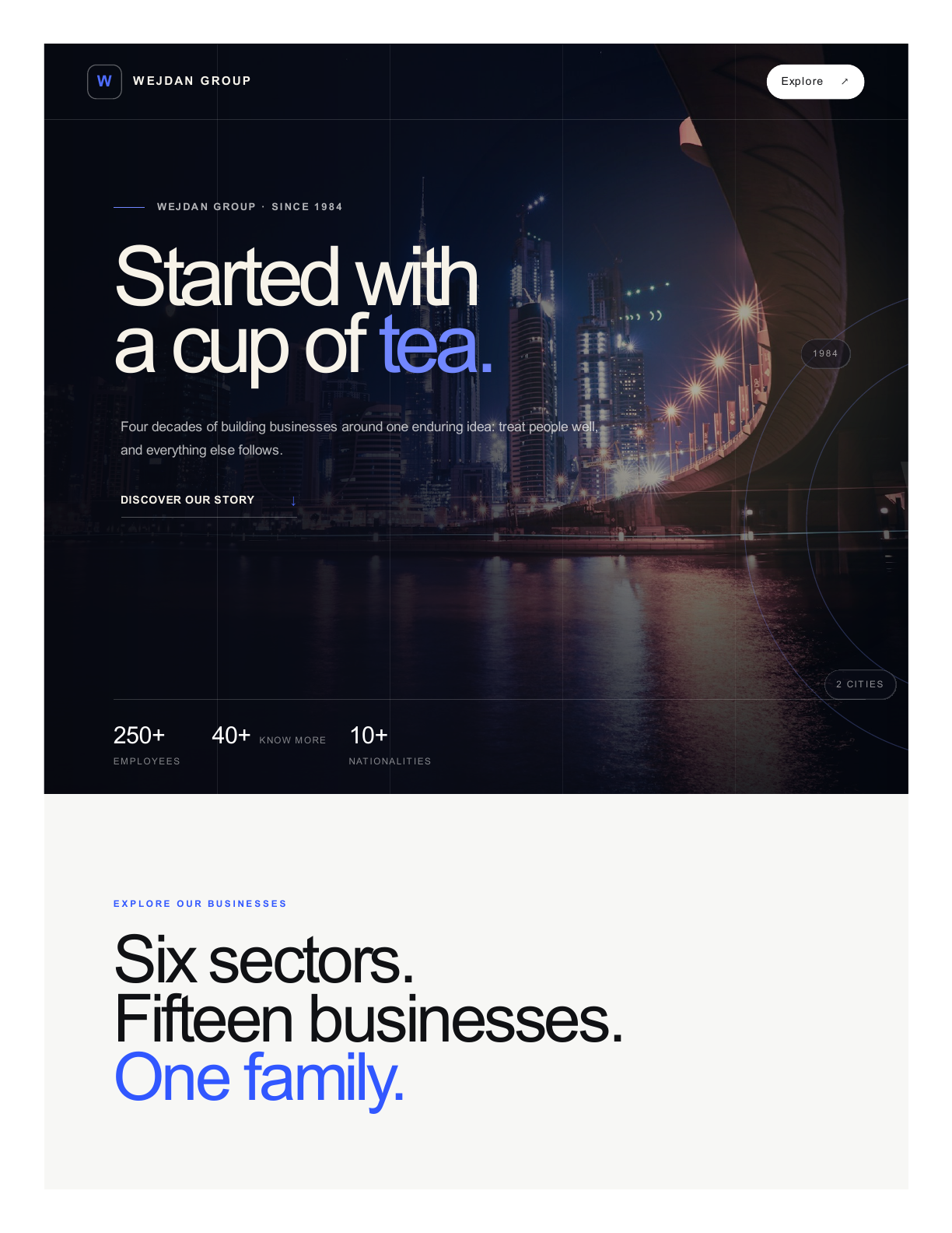 Wejdan Group homepage copy project preview
